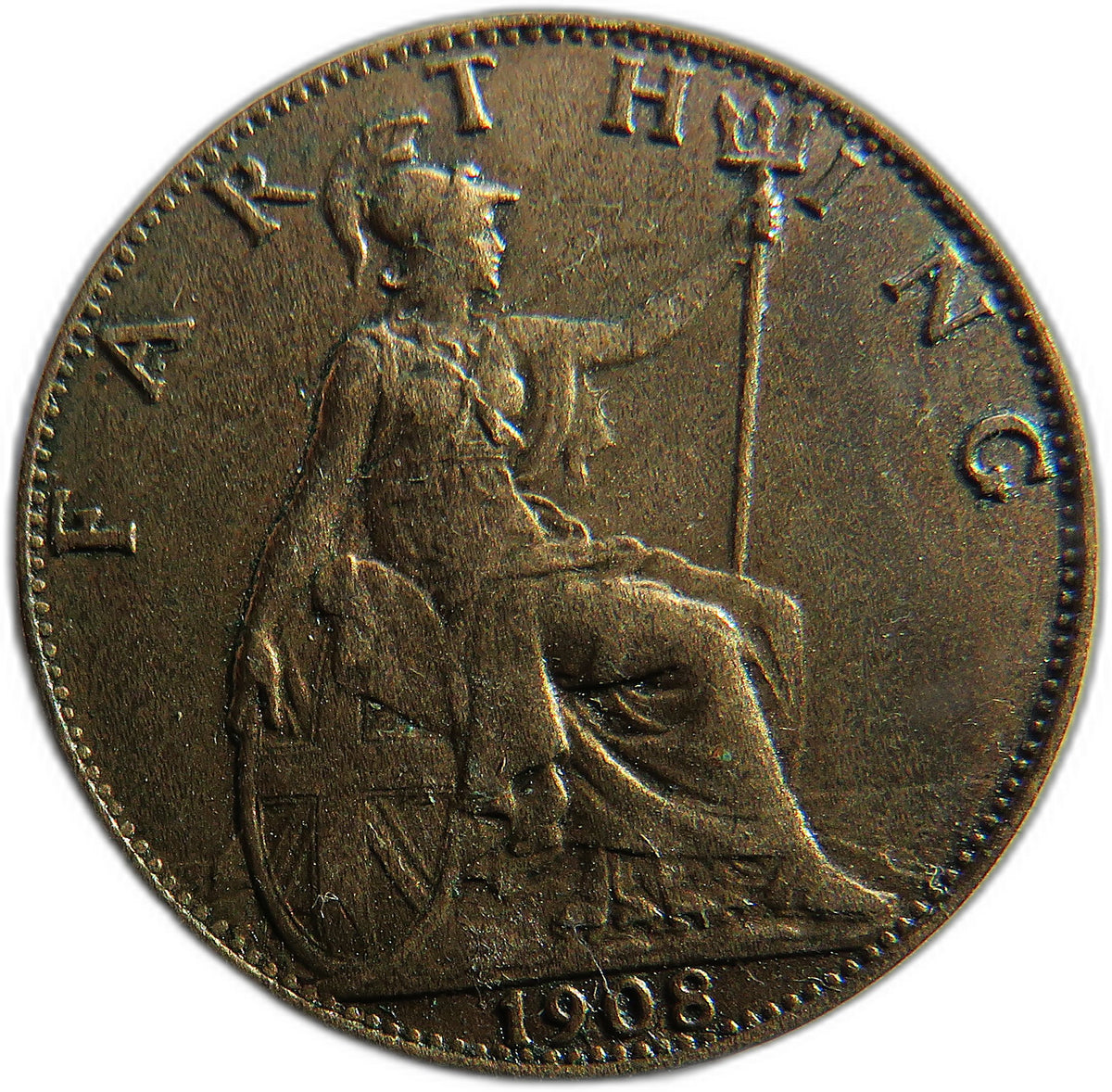 1908 King Edward VII Farthing Coin - Great Britain