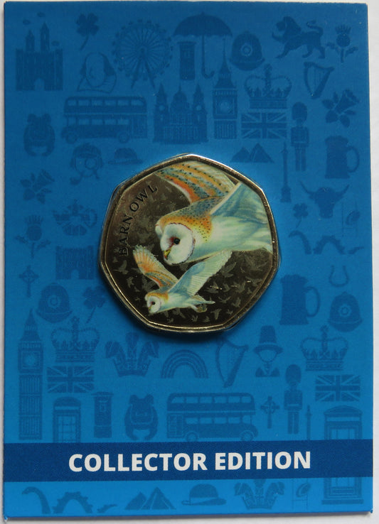 Great British Birds Barn Owl Collector Edition Coin In Shape of 50p By Westminster