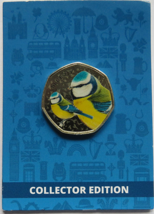 Great British Birds Blue Tit Collector Edition Coin In Shape of 50p By Westminster