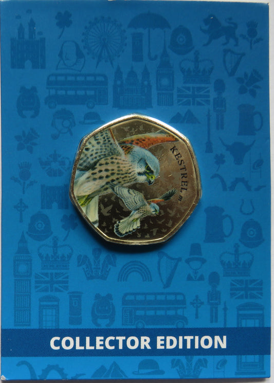 Great British Birds Kestrel Collector Edition Coin In Shape of 50p By Westminster