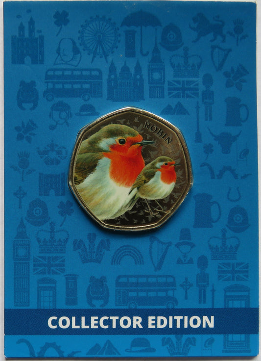 Great British Birds Robin Collector Edition Coin In Shape of 50p By Westminster