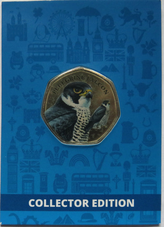 Great British Birds Peregrine Falcon Collector Edition Coin In Shape of 50p By Westminster