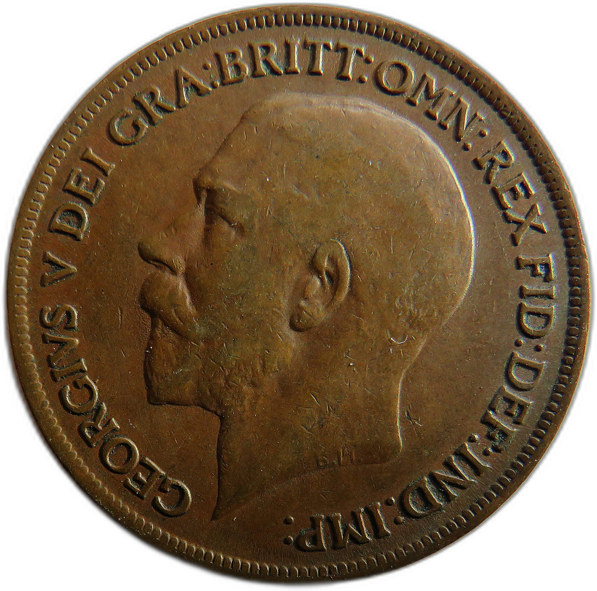 1920 King George V One Penny Coin - Great Britain