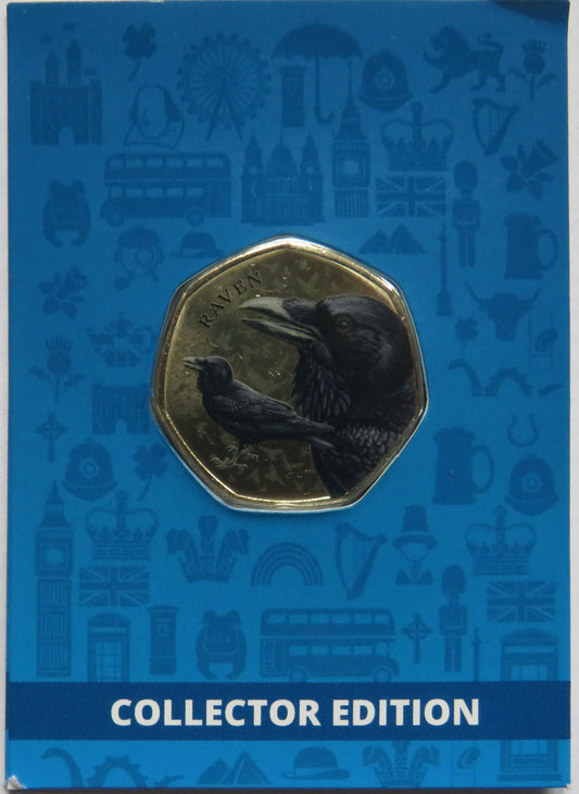 Great British Birds Raven Collector Edition Coin In Shape of 50p By Westminster