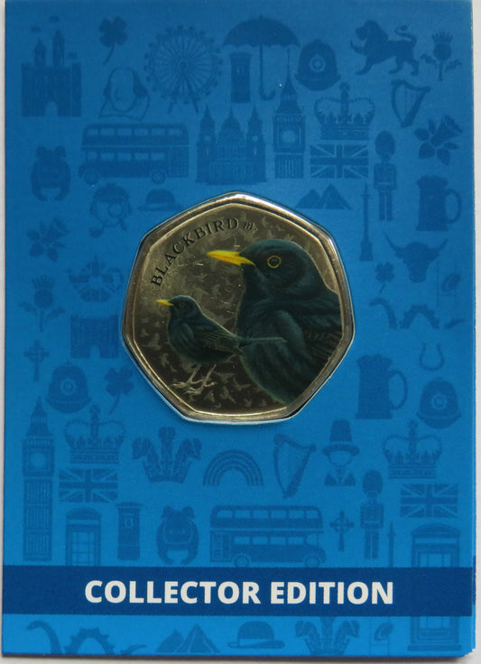 Great British Birds Blackbird Collector Edition Coin In Shape of 50p By Westminster