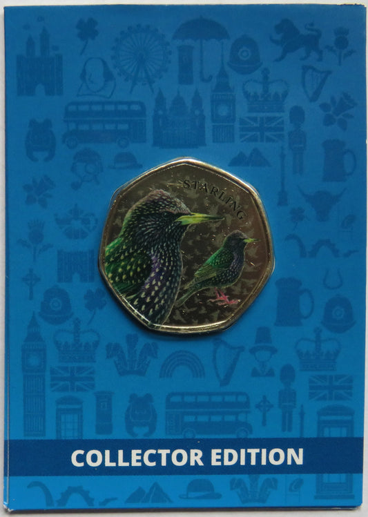 Great British Birds Starling Collector Edition Coin In Shape of 50p By Westminster