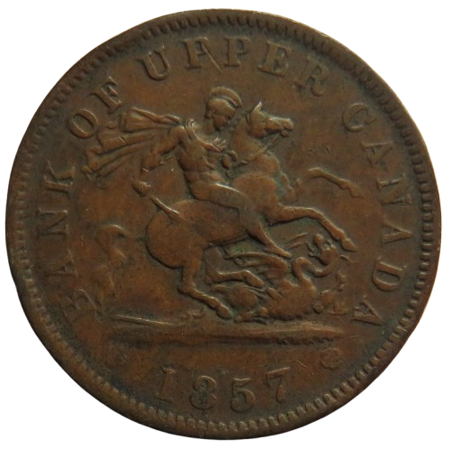 1857 Bank Of Upper Canada One Penny Token