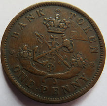 Load image into Gallery viewer, 1857 Bank Of Upper Canada One Penny Token
