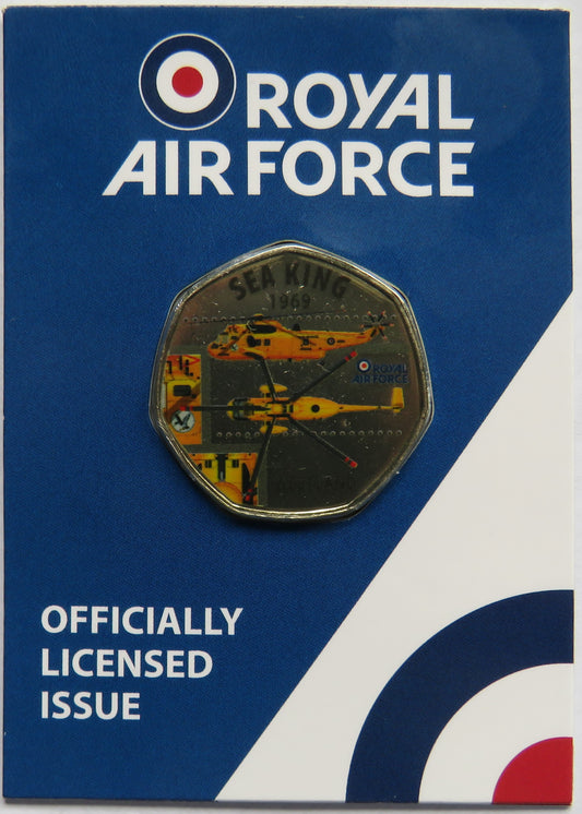 Royal Air Force Sea King 1969 Westland In Shape of 50p By Westminster
