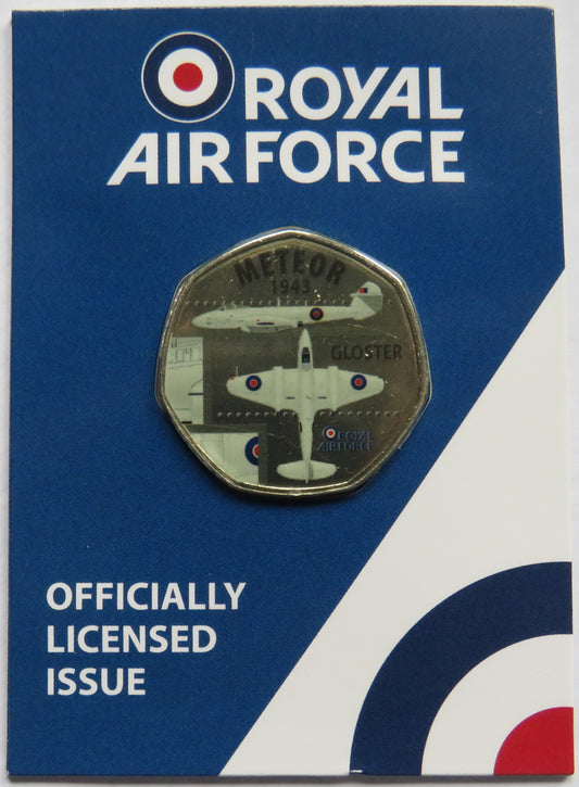 Royal Air Force Metor 1943 Gloster In Shape of 50p By Westminster