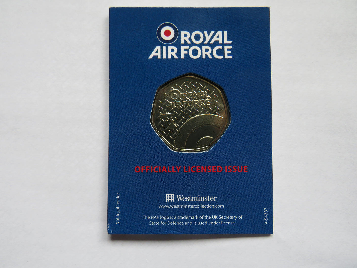Royal Air Force Metor 1943 Gloster In Shape of 50p By Westminster