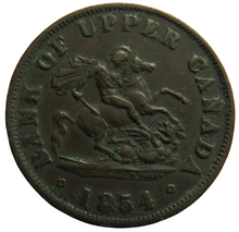 Load image into Gallery viewer, 1854 Bank Of Upper Canada Half Penny Bank Token
