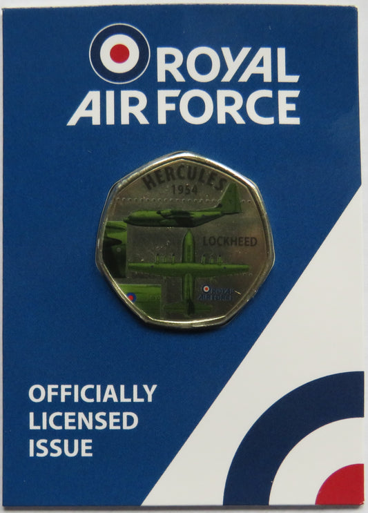 Royal Air Force Hercules 1954 Lockheed In Shape of 50p By Westminster