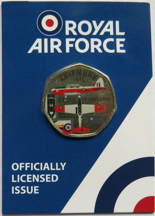 Royal Air Force Chipmunk 1946 DE Havilland In Shape of 50p By Westminster