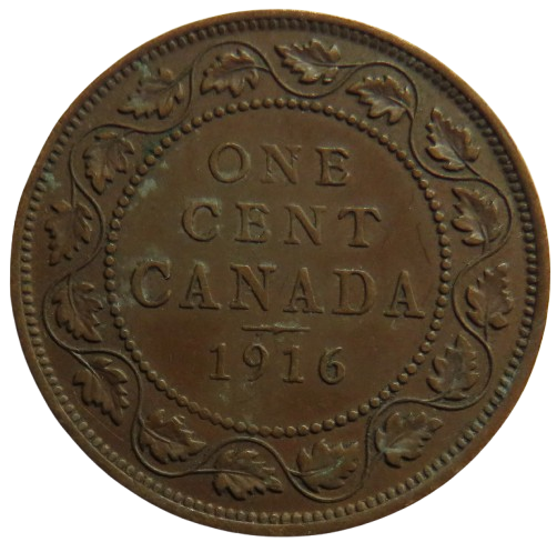 1916 King George V Canada One Cent Coin