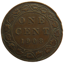 Load image into Gallery viewer, 1908 King Edward VII Canada One Cent Coin
