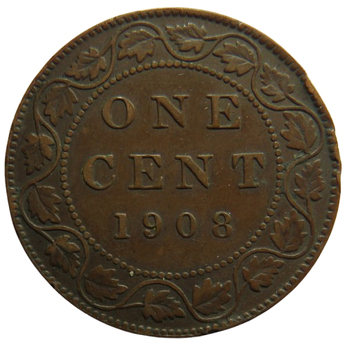 1908 King Edward VII Canada One Cent Coin