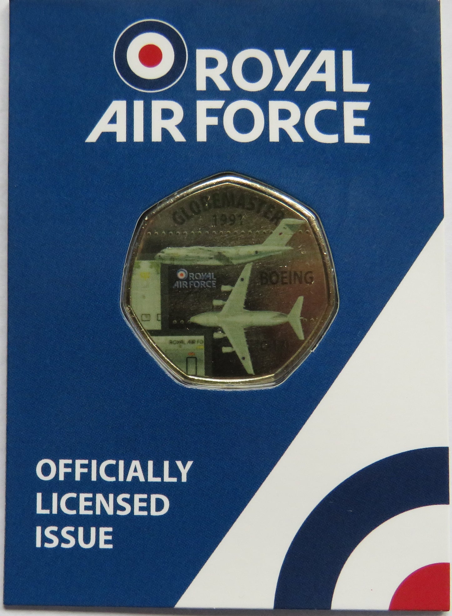 Royal Air Force Globemaster 1991 Boeing In Shape of 50p By Westminster