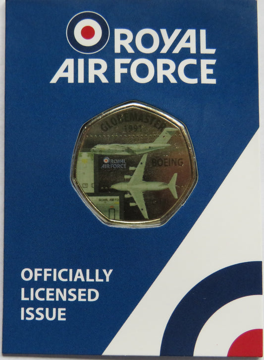 Royal Air Force Globemaster 1991 Boeing In Shape of 50p By Westminster