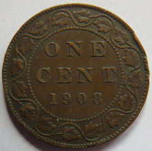 Load image into Gallery viewer, 1908 King Edward VII Canada One Cent Coin
