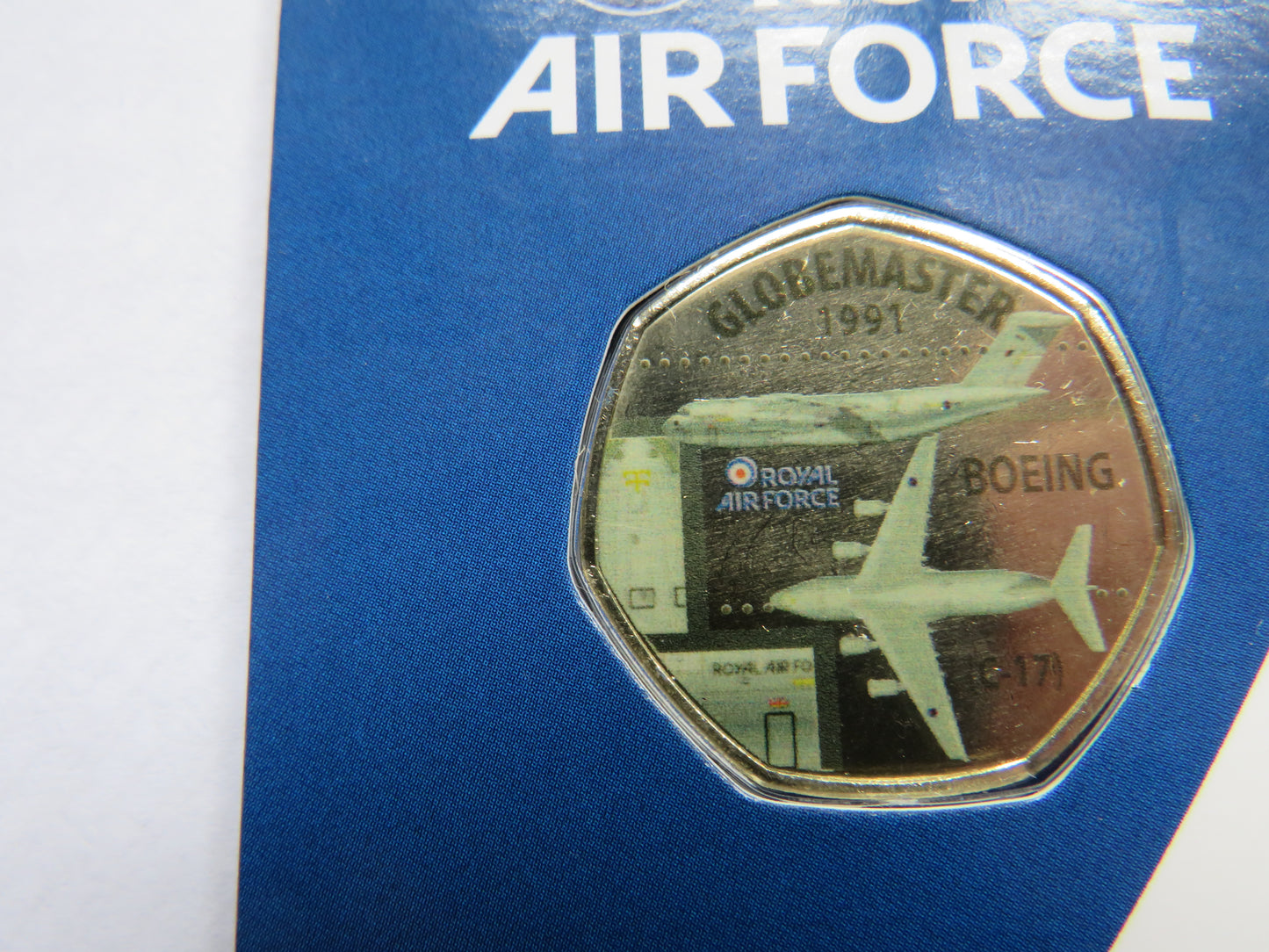 Royal Air Force Globemaster 1991 Boeing In Shape of 50p By Westminster