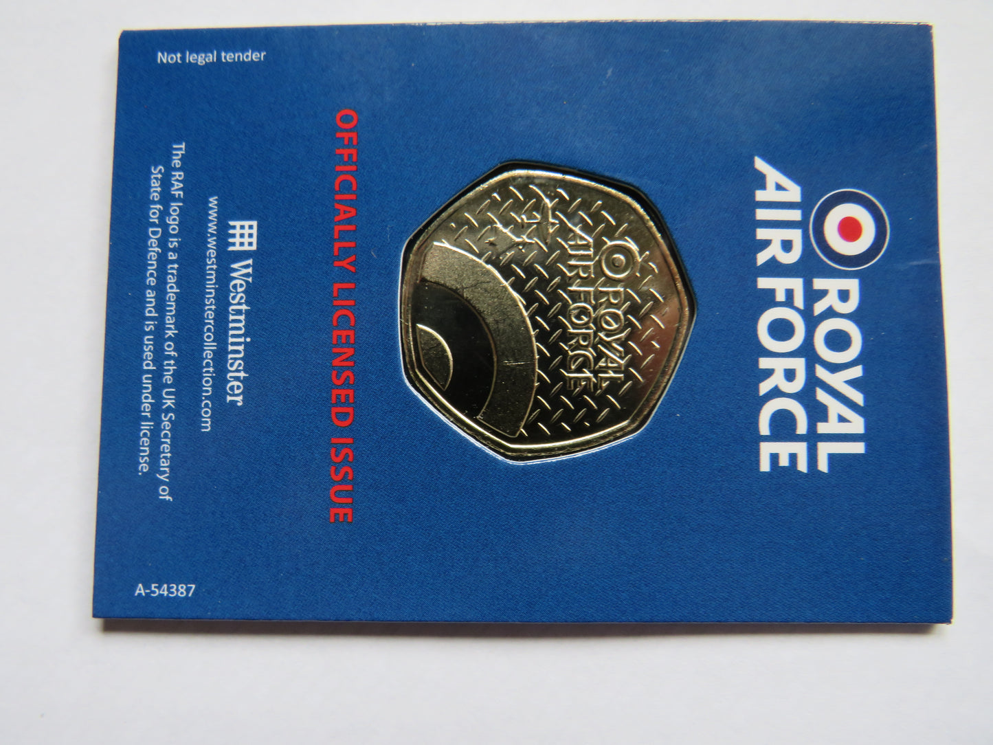 Royal Air Force Globemaster 1991 Boeing In Shape of 50p By Westminster