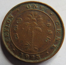 Load image into Gallery viewer, 1923 King George V Ceylon One Cent Coin
