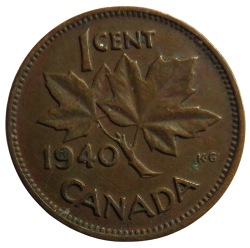 1940 King George VI Canada One Cent Coin