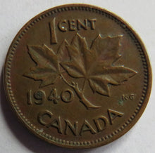 Load image into Gallery viewer, 1940 King George VI Canada One Cent Coin
