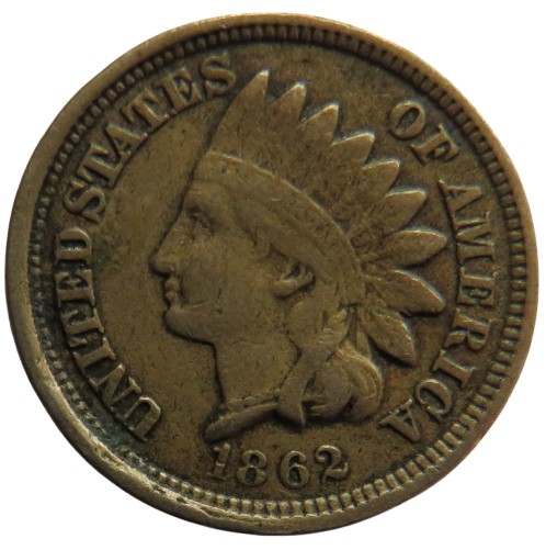 1862 USA Indian Head One Cent Coin