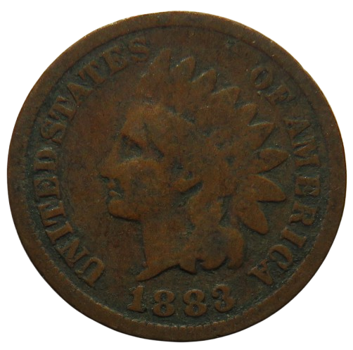 1883 USA Indian Head One Cent Coin