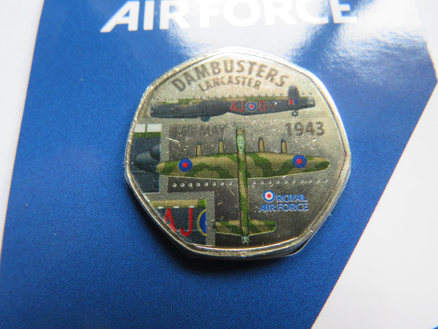 Royal Air Force Dambusters Lancaster 1943 In Shape of 50p By Westminster
