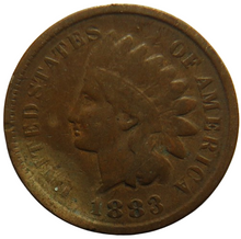 Load image into Gallery viewer, 1883 USA Indian Head One Cent Coin
