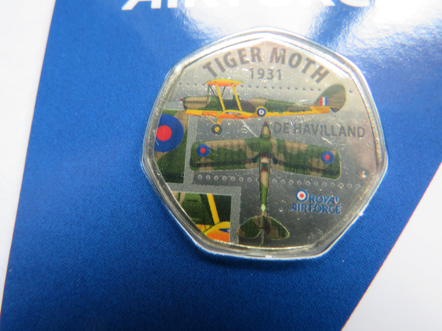 Royal Air Force Tiger Moth 1931 De Havilland In Shape of 50p By Westminster