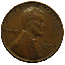 Load image into Gallery viewer, 1937 USA Lincoln One Cent Coin
