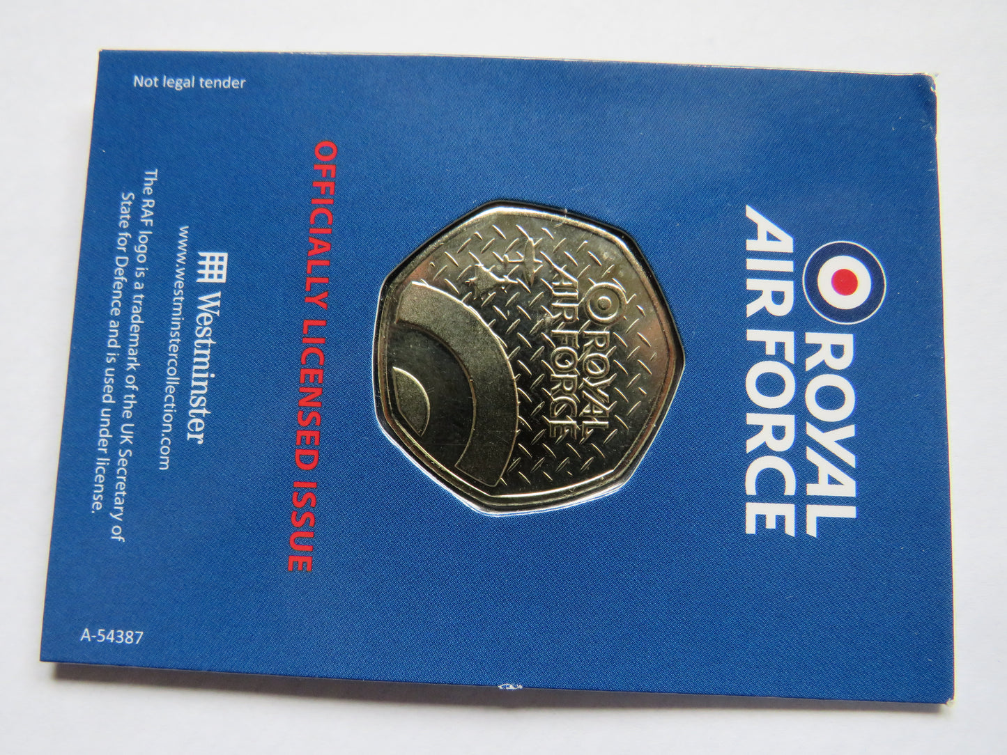 Royal Air Force Gunbus 1914 Vickers In Shape of 50p By Westminster