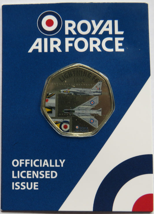 Royal Air Force Lightning F6 1964 English Electric Coin In Shape of 50p By Westminster