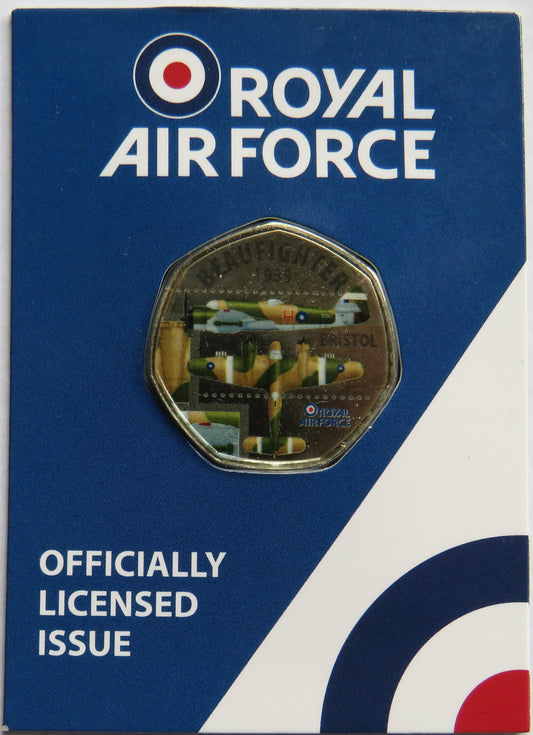 Royal Air Force Beaufighter 1939 Bristol Coin In Shape of 50p By Westminster