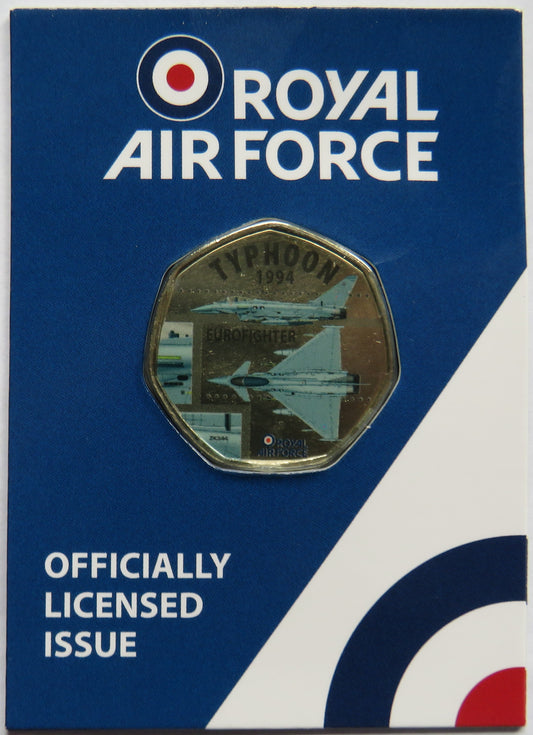 Royal Air Force Typhoon 1994 Eurofighter Coin In Shape of 50p By Westminster