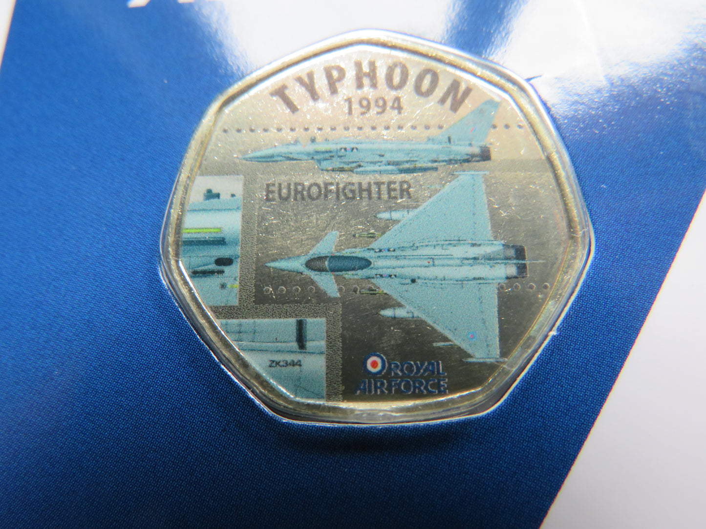 Royal Air Force Typhoon 1994 Eurofighter Coin In Shape of 50p By Westminster