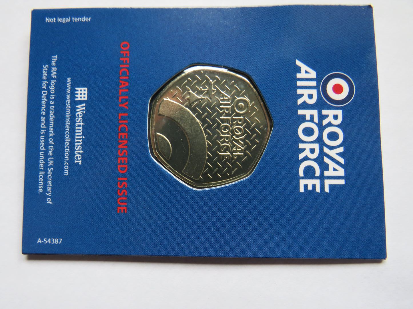 Royal Air Force Typhoon 1994 Eurofighter Coin In Shape of 50p By Westminster