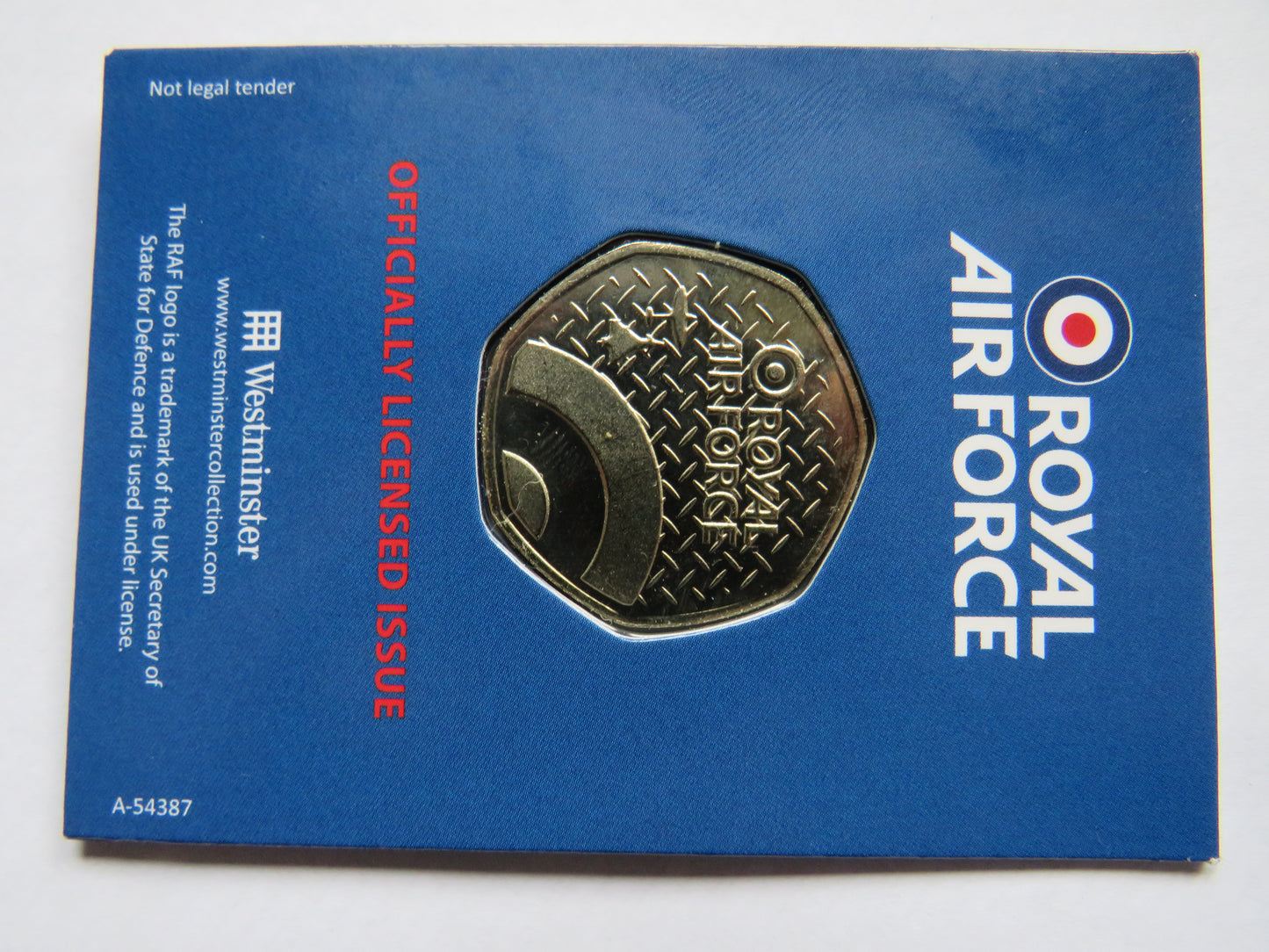 Royal Air Force Lanca 2023 Team Mosquito Coin In Shape of 50p By Westminster