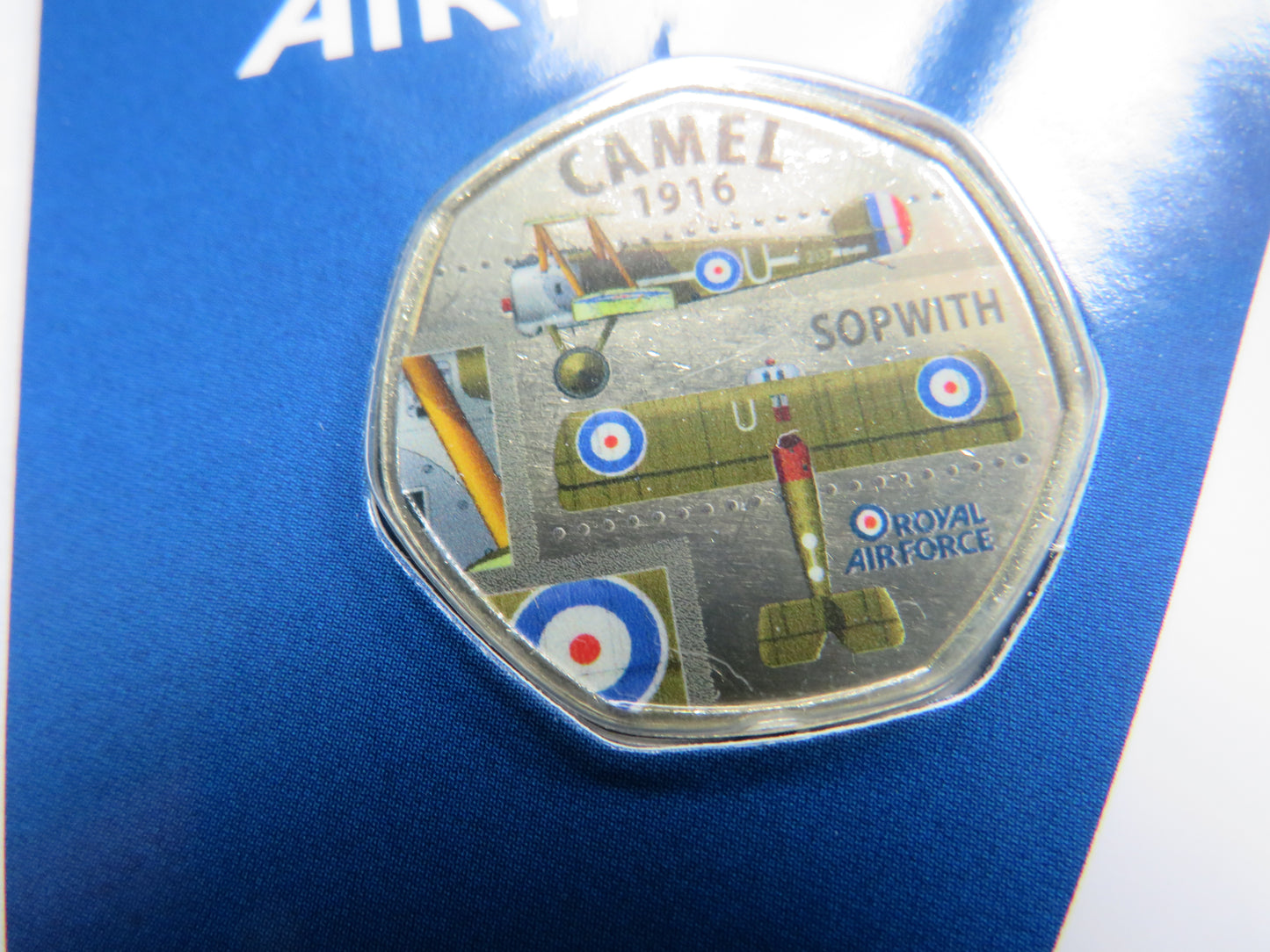 Royal Air Force Camel 1916 Sopwith Coin In Shape of 50p By Westminster