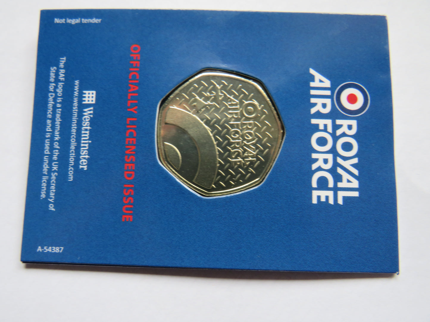 Royal Air Force Camel 1916 Sopwith Coin In Shape of 50p By Westminster