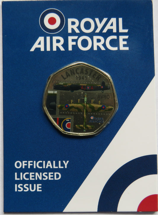 Royal Air Force Lancaster 1941 AVRO Coin In Shape of 50p By Westminster