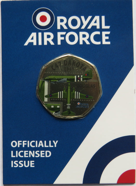Royal Air Force C47 Dakota 1941 Douglas Coin In Shape of 50p By Westminster