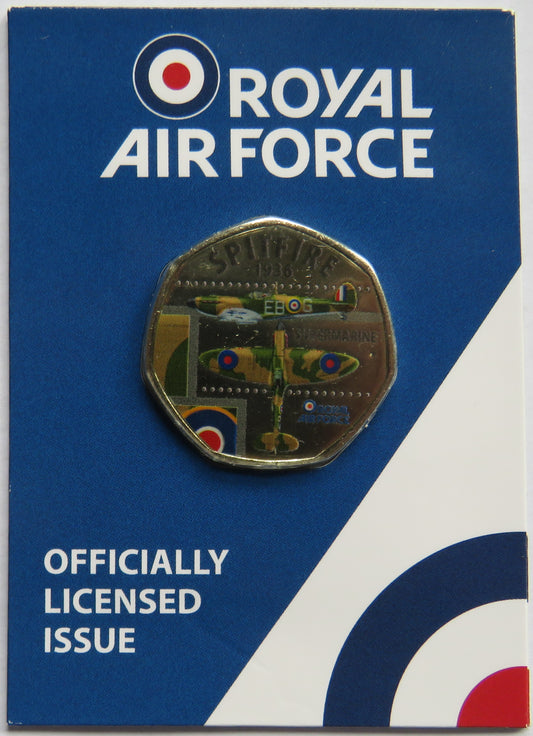 Royal Air Force Supermarine Spitfire Coin In Shape of 50p By Westminster