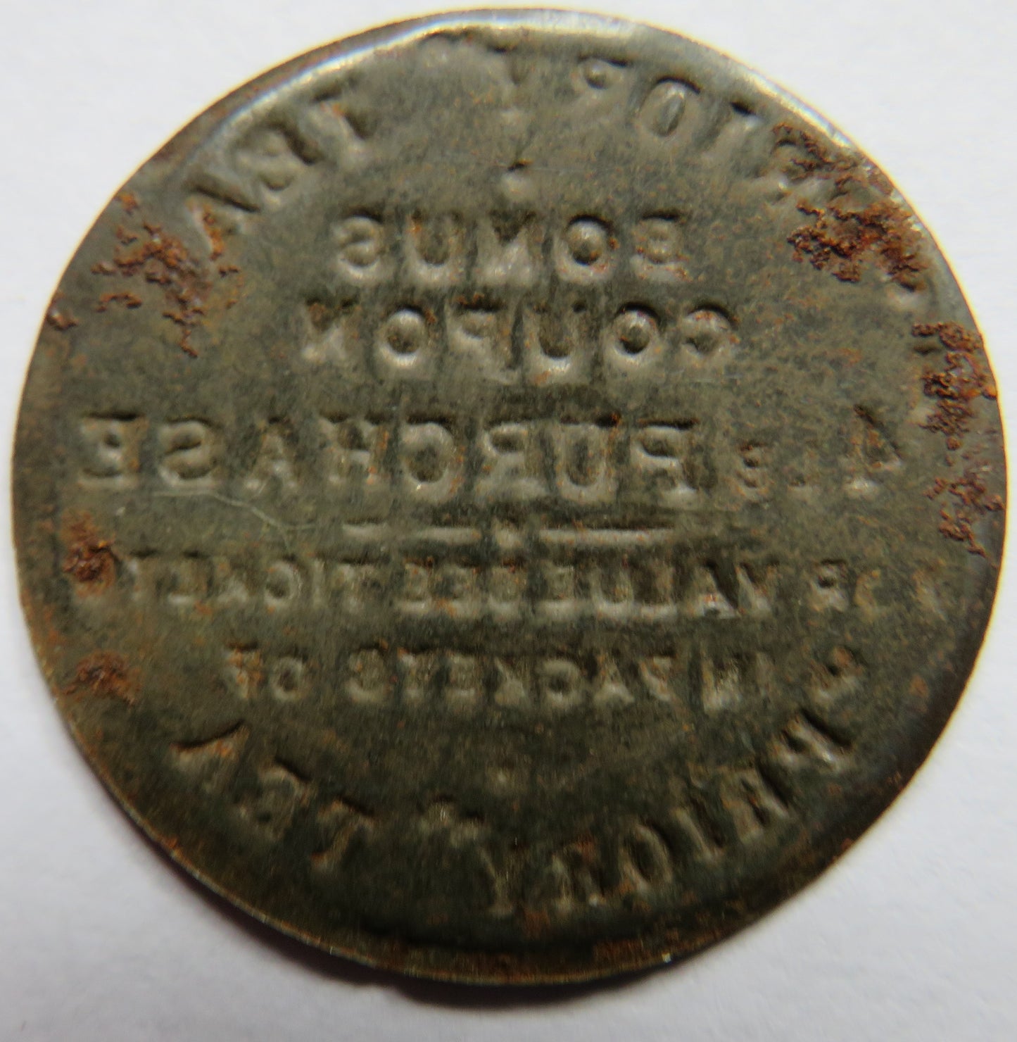 Vintage "Priory Tea" Bonus Coupon Token