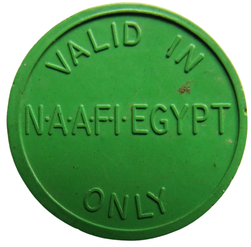 N.A.A.F.I. Egypt Green Plastic Vintage Token