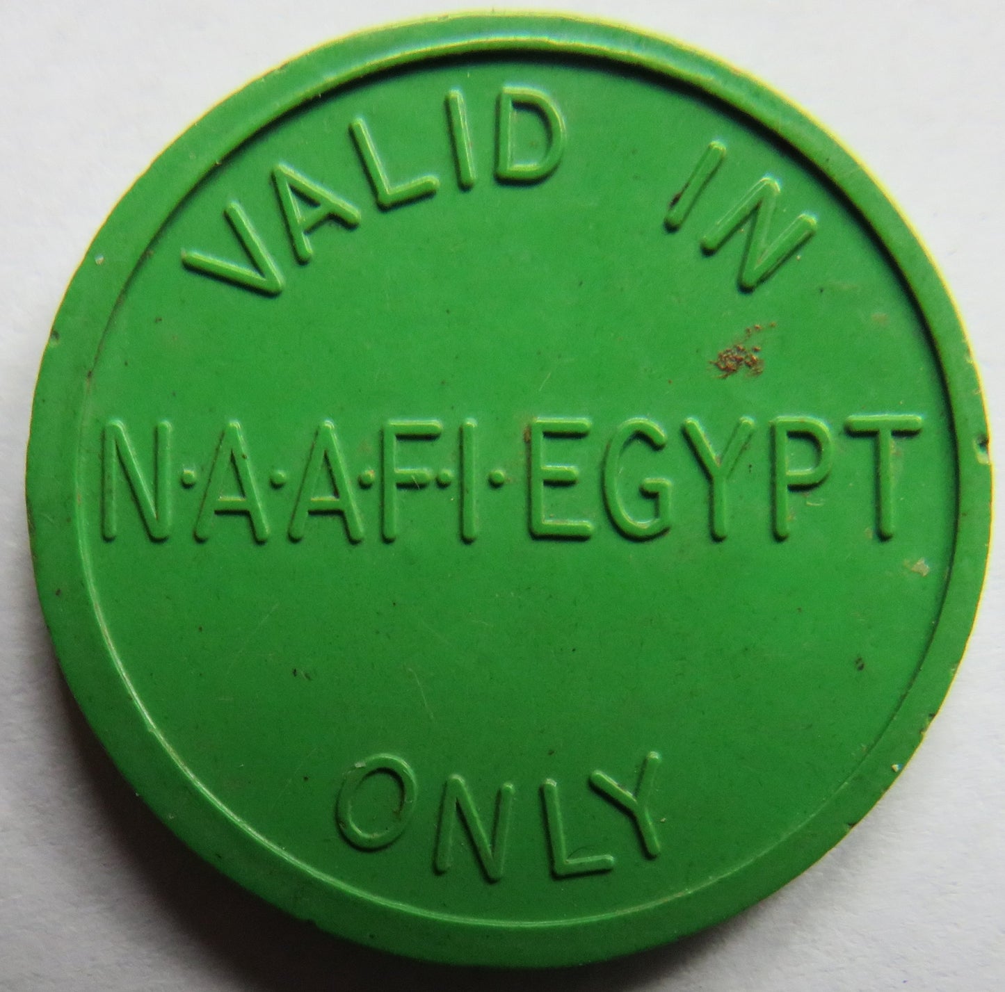 N.A.A.F.I. Egypt Green Plastic Vintage Token